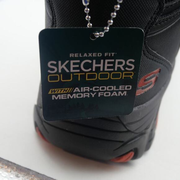 NEW Skechers Outdoor Pine Trail Gotera Hiking Boots Men's 10 Black Leather - Picture 9 of 12